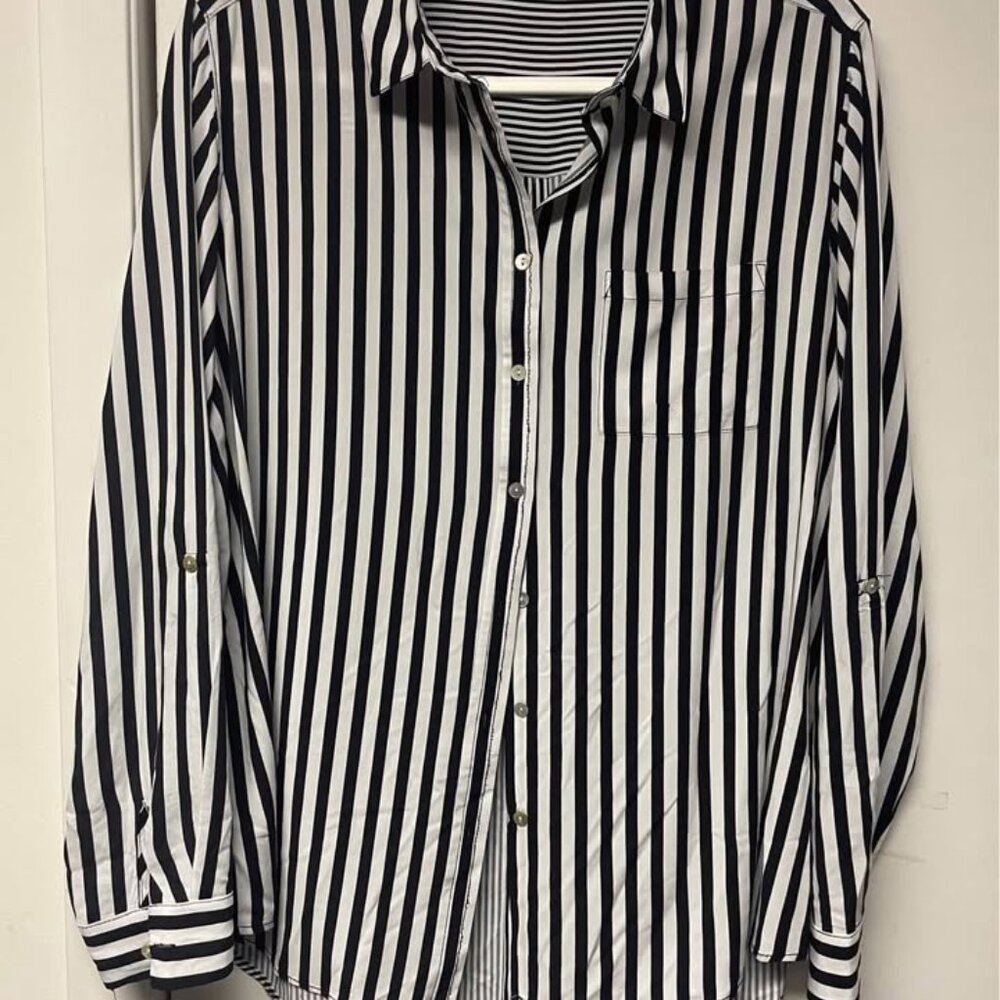 Women’s Blouse XL Tracy + Delanecy striped